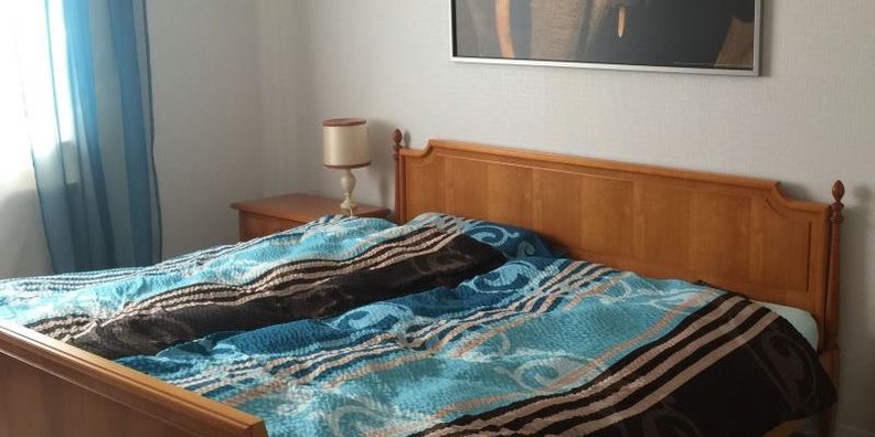 Schlafzimmer Doppelbett Ferienwohnung Feyh