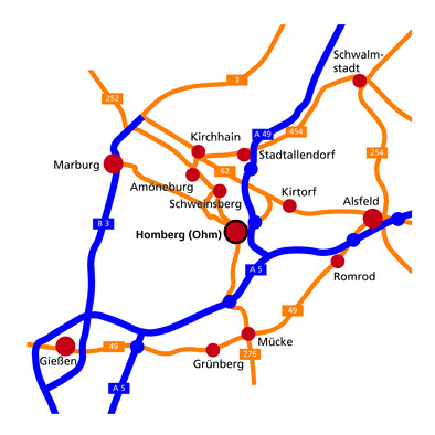 Ausschnitt Straßenkarte - Öffnet Link zu Google Maps