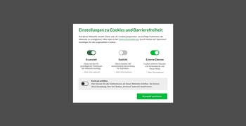 Bild des Cookie-Hinweis auf der Homepage- Zeigt eine vergrößerte Version